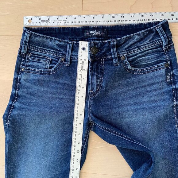 Silver Jeans Co. Elyse Straight leg low-mid rise size 29 stretchy blue cotton - Picture 7 of 10